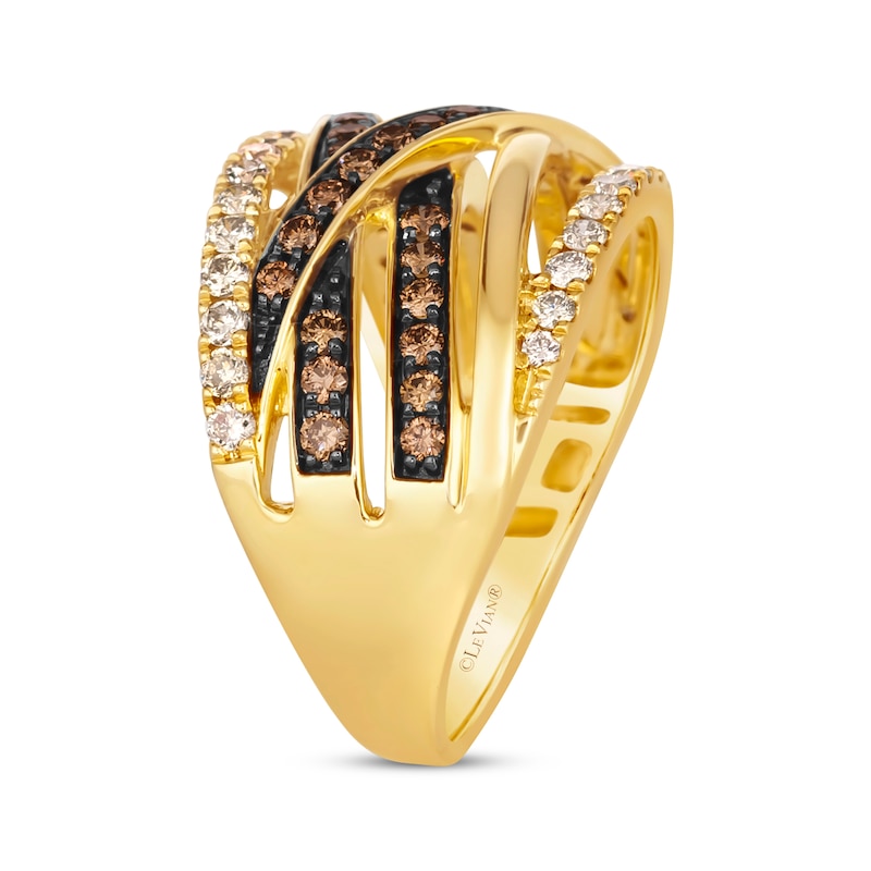 Main Image 2 of Le Vian Diamond Crossover Ring 1 ct tw 14K Honey Gold Size 7