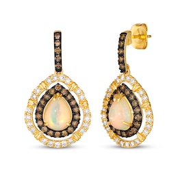 Le Vian Pear-Shaped Opal Drop Earrings 1 ct tw Diamonds 14K Honey Gold