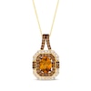 Thumbnail Image 1 of Le Vian Oval-Cut Citrine Necklace 1 ct tw Diamonds 14K Honey Gold 20&quot;