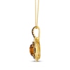 Thumbnail Image 2 of Le Vian Oval-Cut Citrine Necklace 1 ct tw Diamonds 14K Honey Gold 20&quot;