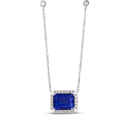 Le Vian Emerald-Cut Tanzanite Necklace 1/4 ct tw Diamonds 14K Vanilla Gold 19&quot;