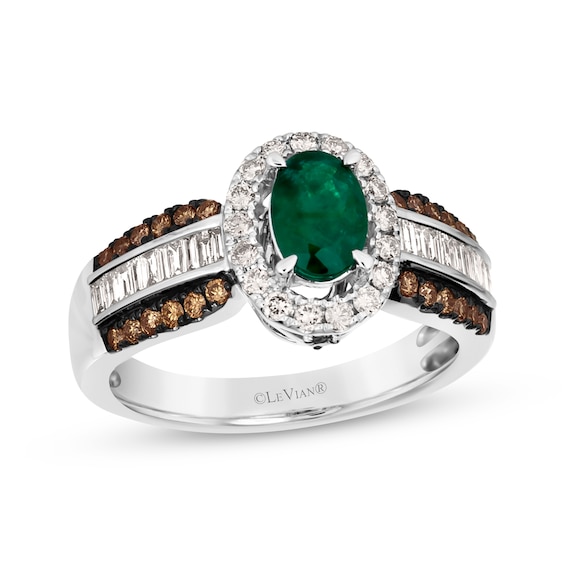Le Vian Oval-Cut Emerald Ring 5/8 ct tw Diamonds 14K Vanilla Gold Size 7
