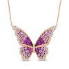 Thumbnail Image 1 of Le Vian Ombré Pink Sapphire Butterfly Necklace 1-1/6 ct tw Diamonds 18K Strawberry Gold 19&quot;