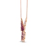 Thumbnail Image 2 of Le Vian Ombré Pink Sapphire Butterfly Necklace 1-1/6 ct tw Diamonds 18K Strawberry Gold 19&quot;