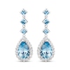 Thumbnail Image 2 of Le Vian Pear-Shaped & Square-Cut Aquamarine Drop Earrings 5/8 ct tw Diamonds 18K Vanilla Gold