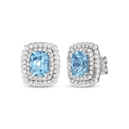 Le Vian Cushion-Cut Aquamarine Earrings 1 ct tw Diamonds 18K Vanilla Gold