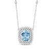 Thumbnail Image 1 of Le Vian Cushion-Cut Aquamarine Necklace 5/8 ct tw Diamonds 18K Vanilla Gold 18&quot;