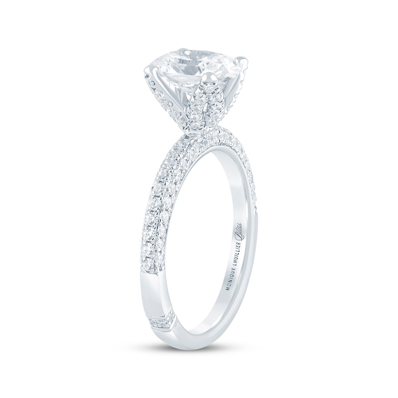 Main Image 2 of Monique Lhuillier Bliss Oval-Cut Lab-Grown Diamond Engagement Ring 2-5/8 ct tw 18K White Gold