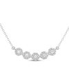 Thumbnail Image 1 of Diamond Five-Stone Smile Necklace 3/4 ct tw 14K White Gold 18&quot;