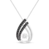 Thumbnail Image 1 of Unstoppable Love Black & White Diamond Teardrop Necklace 1/4 ct tw 10K White Gold 19&quot;