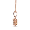 Thumbnail Image 1 of Le Vian Emerald-Cut Morganite Necklace 1/4 ct tw Diamonds 14K Strawberry Gold 20"