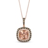 Thumbnail Image 1 of Le Vian Cushion-Cut Morganite Necklace 5/8 ct tw Diamonds 14K Strawberry Gold