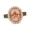 Thumbnail Image 0 of Le Vian Oval-Cut Morganite Ring 3/8 ct tw Diamonds 14K Strawberry Gold Size 7