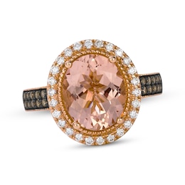 Le Vian Oval-Cut Morganite Ring 3/8 ct tw Diamonds 14K Strawberry Gold Size 7