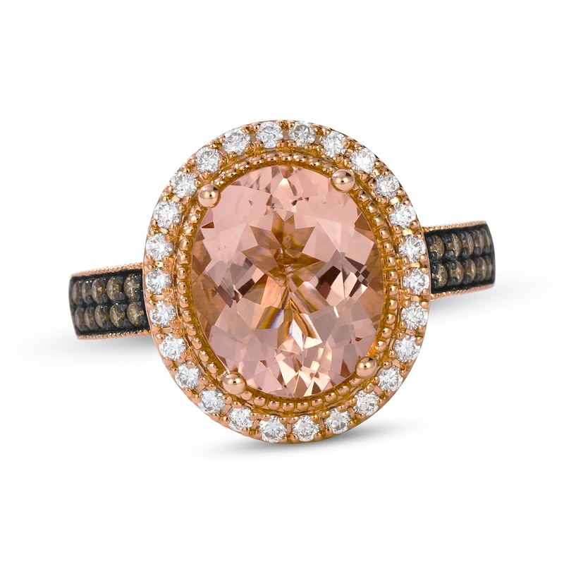 Le Vian Oval-Cut Morganite Ring 3/8 ct tw Diamonds 14K Strawberry Gold Size 7