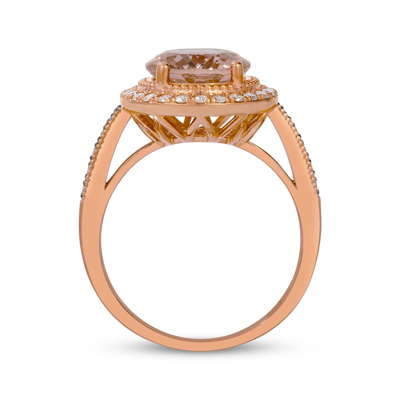 Le Vian Oval-Cut Morganite Ring 3/8 ct tw Diamonds 14K Strawberry Gold Size 7