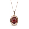 Thumbnail Image 1 of Le Vian Oval-Cut Garnet Necklace 3/8 ct tw Diamonds 14K Strawberry Gold