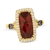 Thumbnail Image 1 of Le Vian Cushion-Cut Garnet Ring 1/4 ct tw Diamonds 14K Honey Gold Size 7