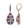 Thumbnail Image 3 of Le Vian Pear-Shaped Aquaprase, Pink Tourmaline & Amethyst Earrings 1/3 ct tw Diamonds 14K Strawberry Gold