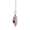 Thumbnail Image 2 of Le Vian Oval-Cut Aquaprase, Pink Tourmaline & Amethyst Necklace 1/8 ct tw Diamonds 14K Strawberry Gold 20&quot;