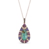 Thumbnail Image 1 of Le Vian Pear-Shaped Aquaprase, Pink Tourmaline & Amethyst Necklace 1/6 ct tw Diamonds 14K Strawberry Gold 20&quot;