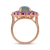 Thumbnail Image 2 of Le Vian Oval-Cut Aquaprase, Pink Tourmaline & Amethyst Ring 1/4 ct tw Diamonds 14K Strawberry Gold Size 7