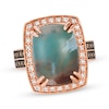 Thumbnail Image 1 of Le Vian Cushion-Cut Aquaprase Ring 1/2 ct tw Diamonds 14K Strawberry Gold Size 7