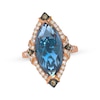 Thumbnail Image 1 of Le Vian Marquise-Cut Blue Topaz Ring 5/8 ct tw Diamonds 14K Strawberry Gold Size 7