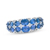 Thumbnail Image 1 of Le Vian Oval-Cut Blue Sapphire Ring 1/6 ct tw Diamonds Platinum & 14K Strawberry Gold Size 7