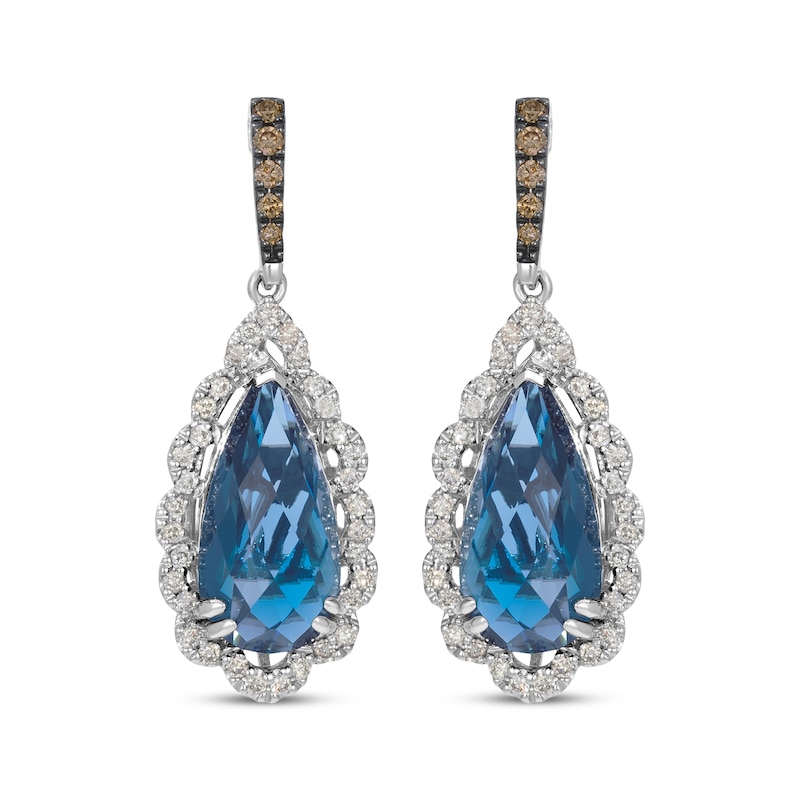 Main Image 2 of Le Vian Pear-Shaped Blue Topaz Earrings 5/8 ct tw 14K Vanilla Gold