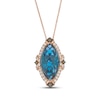 Thumbnail Image 1 of Le Vian Marquise-Cut Blue Topaz Necklace 3/8 ct tw Diamonds 14K Strawberry Gold 20&quot;