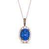 Thumbnail Image 1 of Le Vian Oval-Cut Tanzanite Necklace 5/8 ct tw Diamonds 14K Strawberry Gold 20&quot;