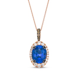 Le Vian Oval-Cut Tanzanite Necklace 5/8 ct tw Diamonds 14K Strawberry Gold 20&quot;