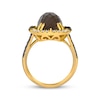 Thumbnail Image 2 of Le Vian Cushion-Cut Chocolate Quartz Ring 3/4 ct tw Diamonds 14K Honey Gold Size 7