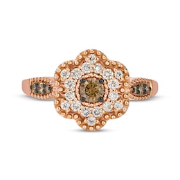 Le Vian Diamond Flower Ring 1/2 ct tw 14K Strawberry Gold Size 7