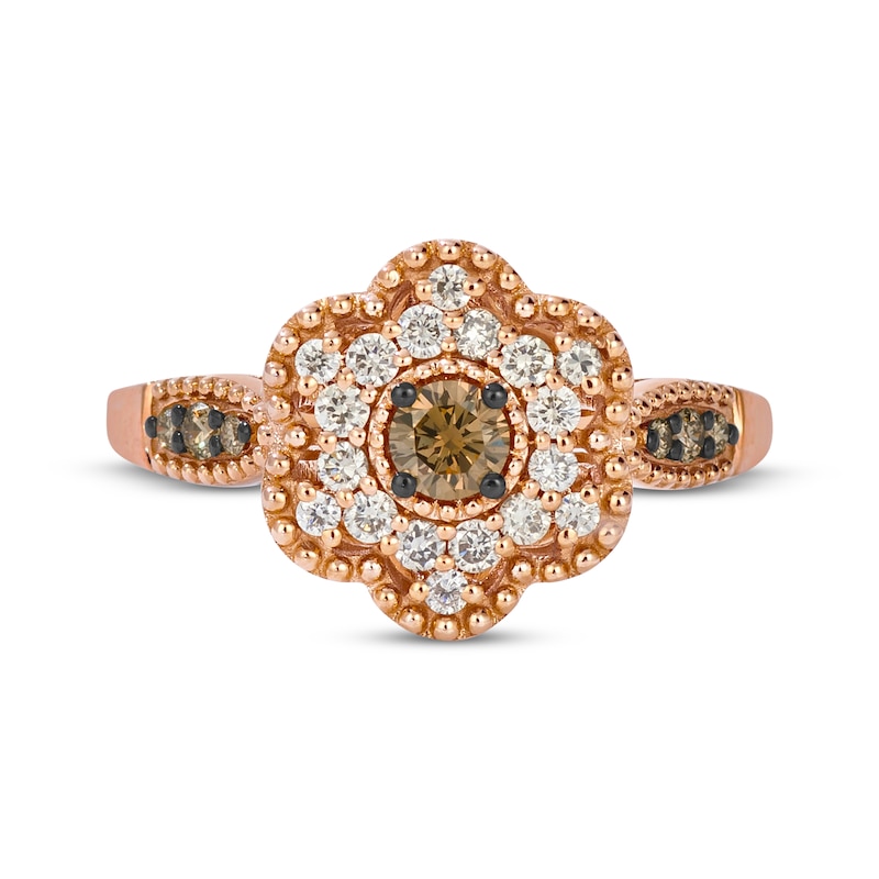 Main Image 1 of Le Vian Diamond Flower Ring 1/2 ct tw 14K Strawberry Gold Size 7