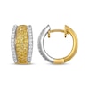 Thumbnail Image 3 of Le Vian Yellow & White Diamond Hoop Earrings 3/4 ct tw 14K Two-Tone Gold