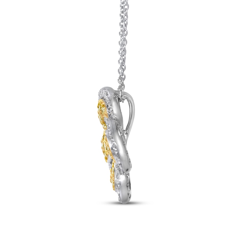 Main Image 2 of Le Vian Yellow & White Diamond Clover Necklace 1/2 ct tw 14K Two-Tone Gold 20&quot;