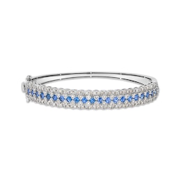 Le Vian Blue Sapphire Bangle Bracelet 3 ct tw Diamonds 14K Vanilla Gold