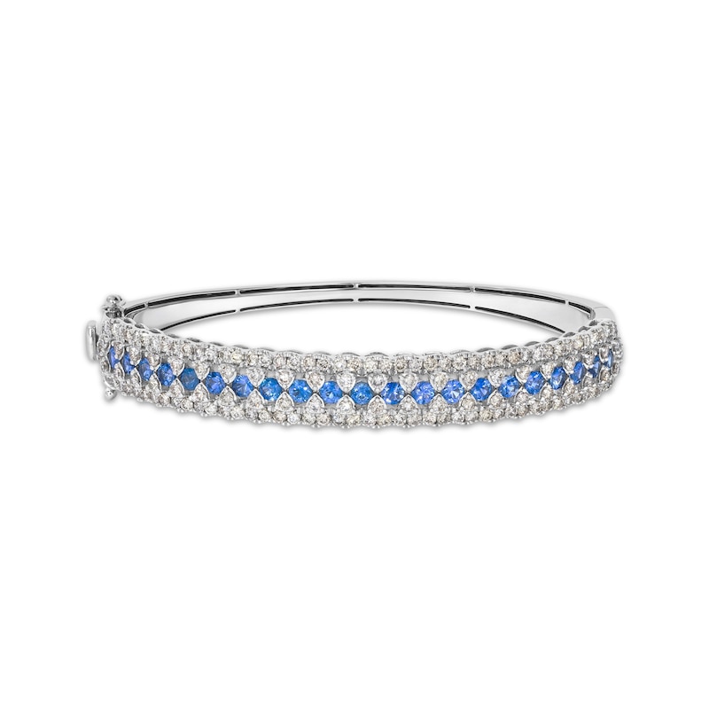 Main Image 1 of Le Vian Blue Sapphire Bangle Bracelet 3 ct tw Diamonds 14K Vanilla Gold