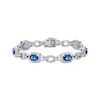 Thumbnail Image 1 of Le Vian Couture Oval-Cut Blue Sapphire Bracelet 1-1/5 ct tw Diamonds Platinum 7&quot;