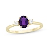 Thumbnail Image 1 of Oval-Cut Amethyst & Diamond Ring 1/10 ct tw 10K Yellow Gold