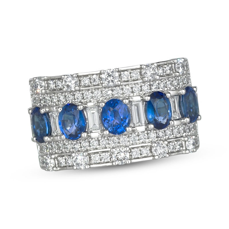 Main Image 1 of Le Vian Oval-Cut Sapphire Ring 1-1/8 ct tw Diamonds Platinum