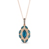 Thumbnail Image 1 of Le Vian Marquise-Cut Blue Topaz Necklace 3/8 ct tw Diamonds 14K Strawberry Gold 19&quot;