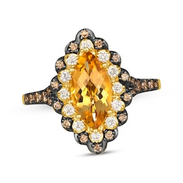 Le Vian Venetian Mosaic Marquise-Cut Citrine Ring 1/2 ct tw Diamonds 14K Honey Gold