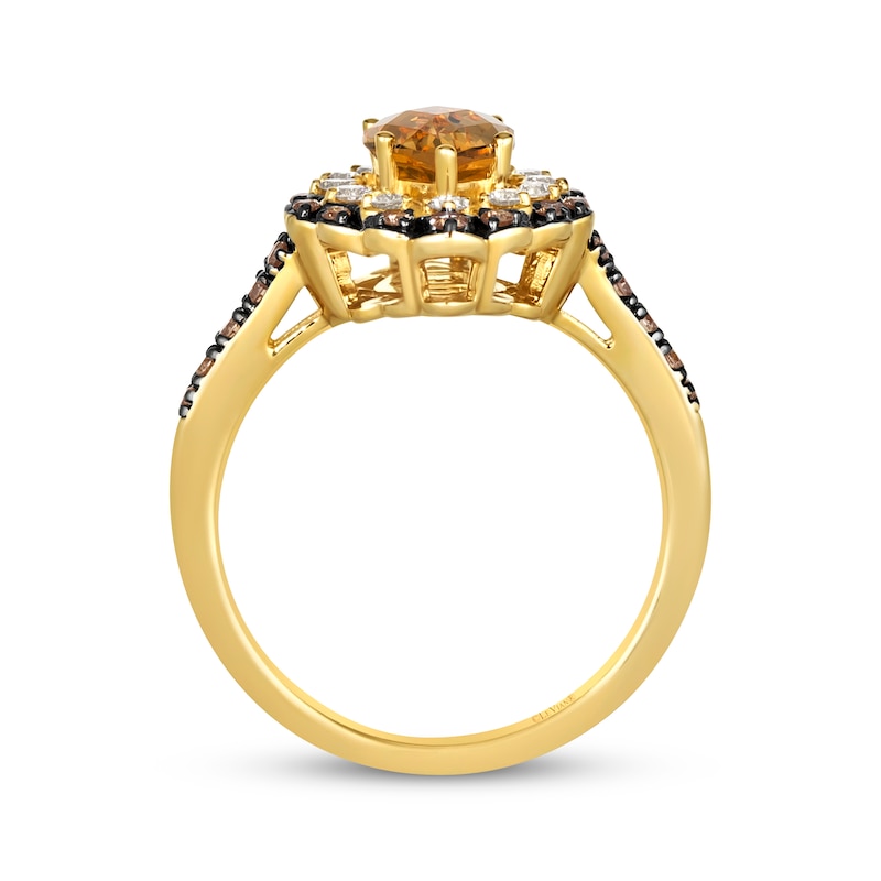 Main Image 2 of Le Vian Venetian Mosaic Marquise-Cut Citrine Ring 1/2 ct tw Diamonds 14K Honey Gold