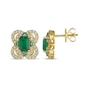 Thumbnail Image 3 of Le Vian Emerald-Cut Emerald Earrings 3/4 ct tw Diamonds 14K Honey Gold