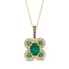 Thumbnail Image 1 of Le Vian Oval-Cut Emerald Necklace 5/8 ct tw Diamonds 14K Honey Gold 20&quot;