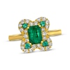 Thumbnail Image 1 of Le Vian Emerald-Cut Emerald Ring 1/2 ct tw Diamonds 14K Honey Gold