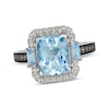 Thumbnail Image 1 of Le Vian Cushion-Cut Aquamarine Ring 1/3 ct tw Diamonds 14K Vanilla Gold